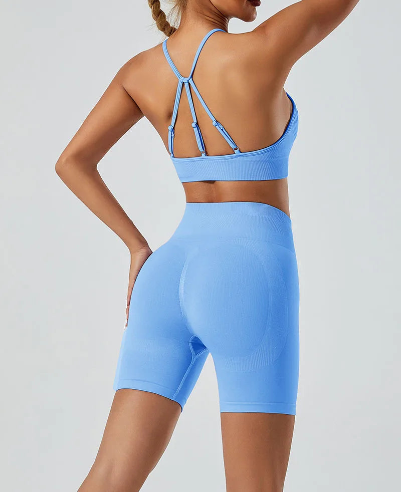 Women’s Shockproof Fitness Sports Bra – Push-Up Crop Top for Gym, Yoga & Workout