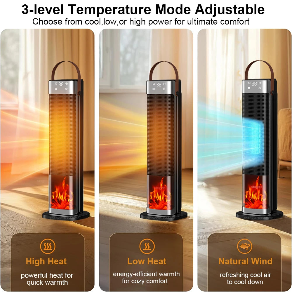 2000W Electric Space Heater – Portable PTC Fan Heater with Remote Control for Home, Office & Hot Air Blower