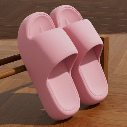 Unisex EVA Non-Slip Pillow Slides – Soft Sole Cloud Slippers for Bathroom, Home & Beach Comfort Platform Sandals