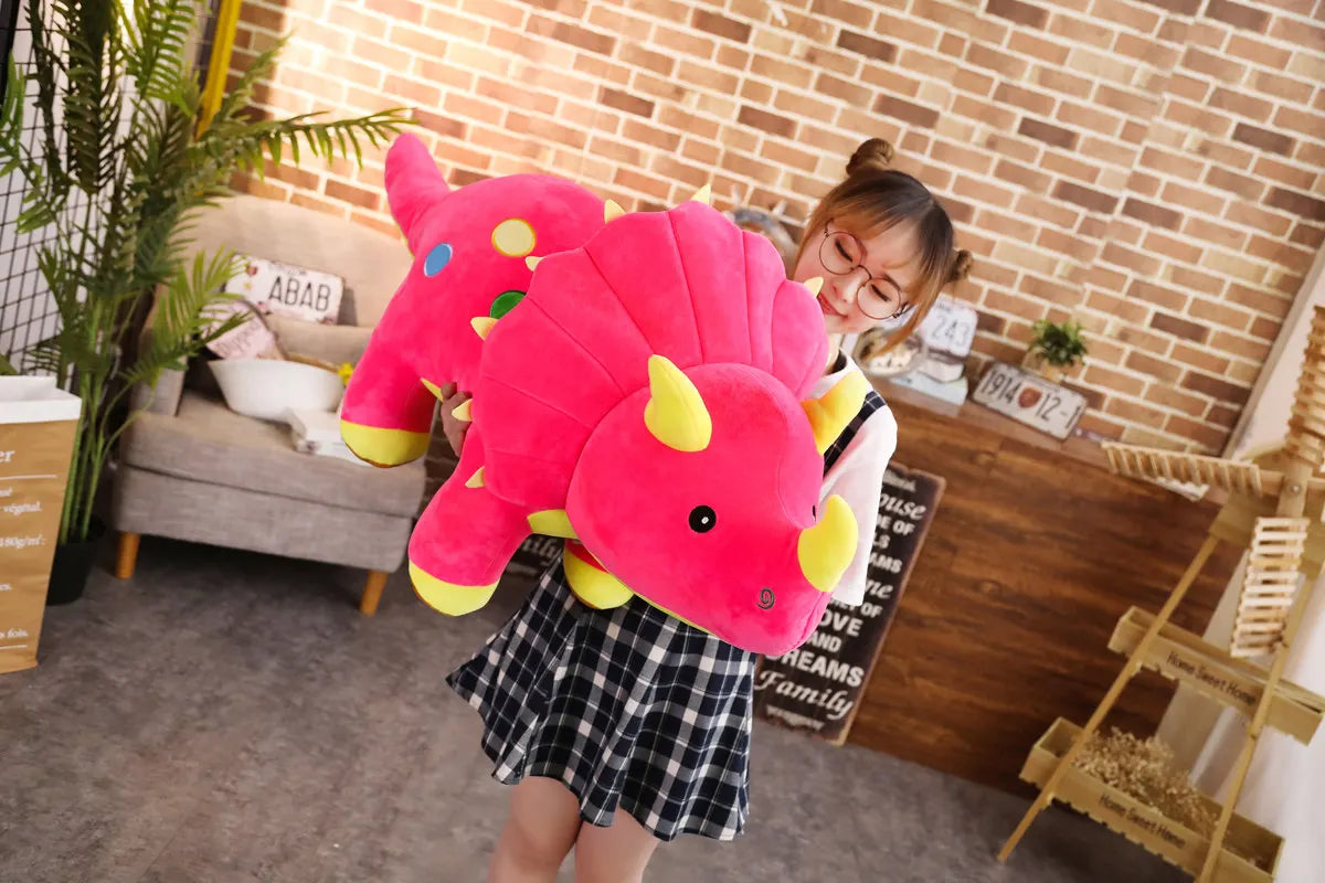 Creative Big Plush Dinosaur Toy – Soft Triceratops & Stegosaurus Stuffed Toys, Kids' Birthday Gifts