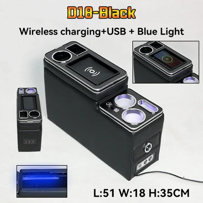 Universal Toyota Proace Verso Armrest Box – Car Console Storage with Wireless Charging for MPV
