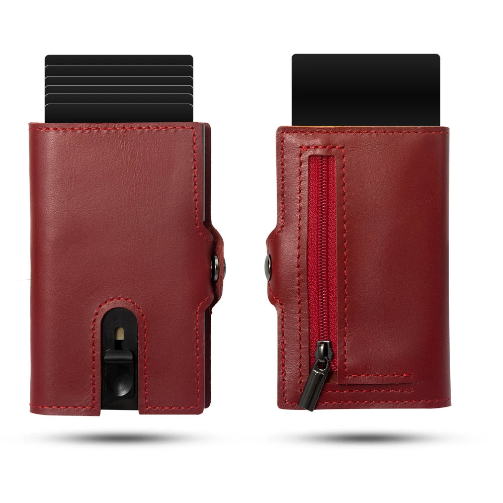 CASEKEY Men’s Wallet — 100% Genuine Cow Leather Short Card Holder Purse, High-Quality Brand Wallet for Men