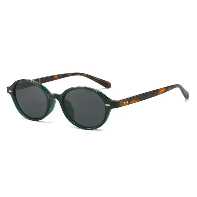 Retro Oval Rivet Sunglasses for Women & Men – UV400 Vintage Fashion Eyewear