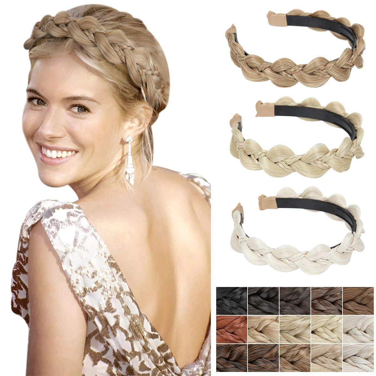 SARLA Synthetic Bohemian Braided Headband – Butterfly Plaited Hairpiece for Women