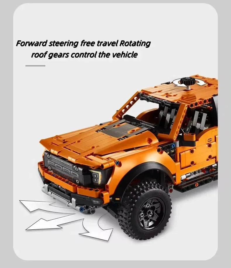 New 1379PCS Ford Raptors F150 Pickup Truck Building Blocks – Technical Sports Car Model Bricks for Kids Racing Vehicle Toy Gifts