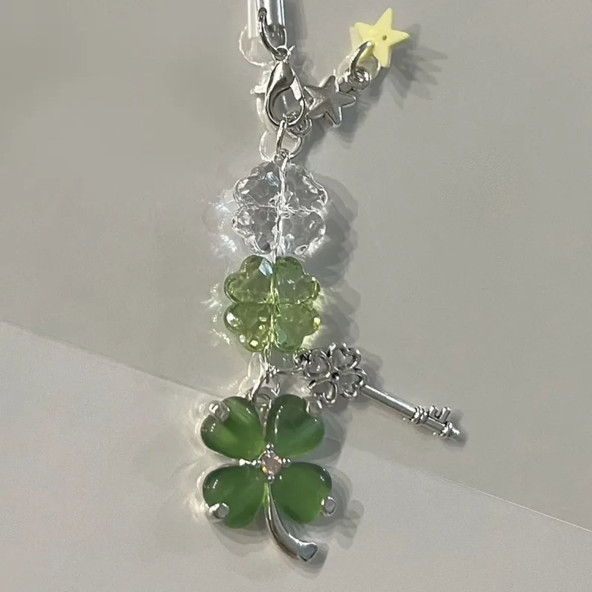 Lucky Leaf Phone Charm Pendant - Cute Key Chain Strap for Samsung Phone Case Bag Books Camera Accessories