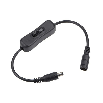5.5×2.1mm DC Inline Power Switch Cable - Male-Female On/Off Switch for 5V 12V 24V CCTV and LED Strip Lights