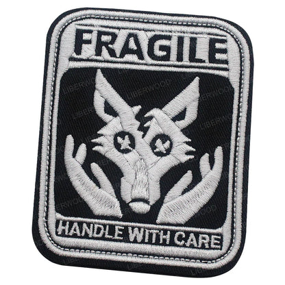 Dog Bite Risk Warning Patch - Embroidered K9 Service Dog Hook & Loop Badge