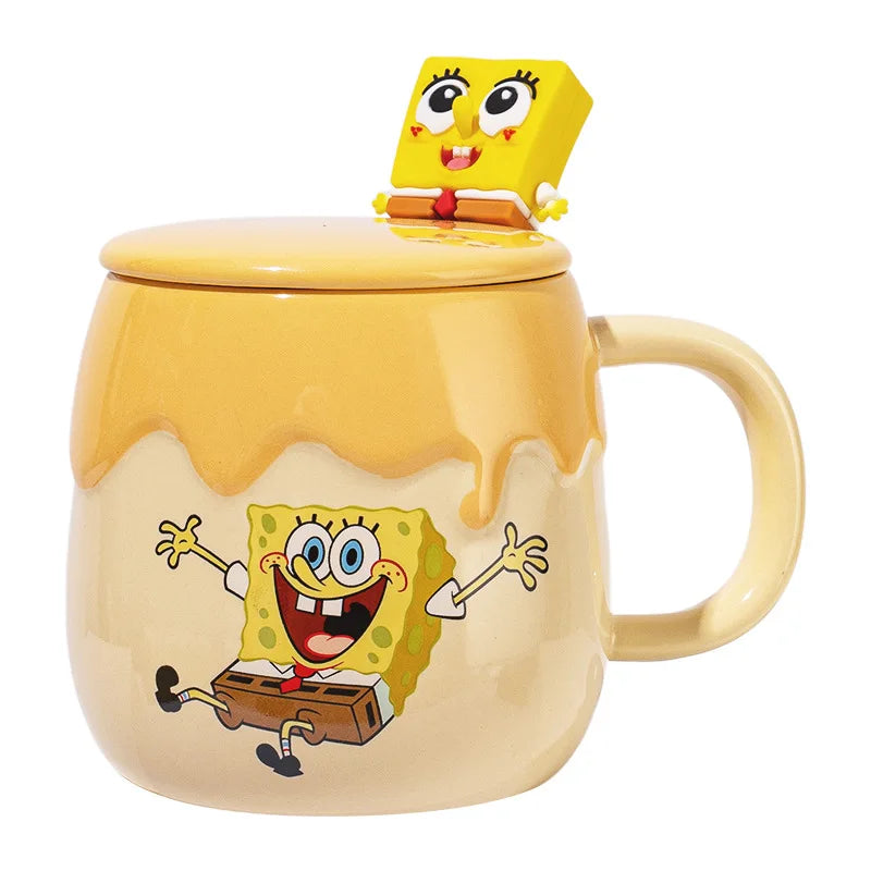 Potdemiel SpongeBob & Patrick Star Ceramic Mug — Kawaii Cartoon Anime Water Cup, Cute Gift for Friends’ Birthdays
