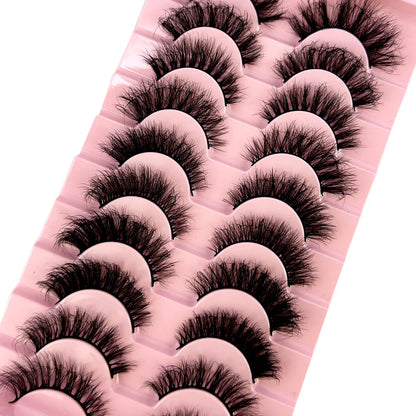 10 Pairs 3D Mink False Eyelashes – Natural Long & Short Fake Lashes Makeup Kit (38 Styles)