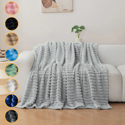 Soft Flannel Throw Blanket – Warm Cozy Nap Blanket, Christmas Gift Idea, Multi-Color Comfortable Home Bedding Cover