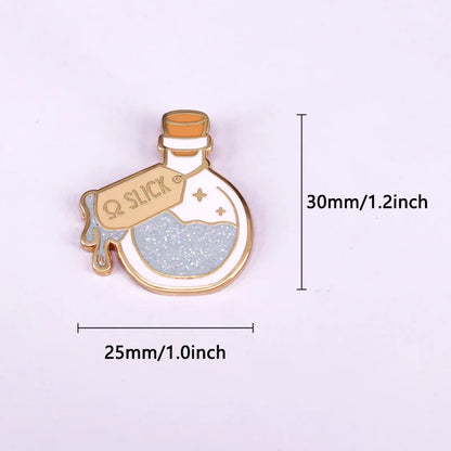 Omega Glitter Bottle Enamel Pin - ABO Novel Fanfiction Lapel Brooch for Fans