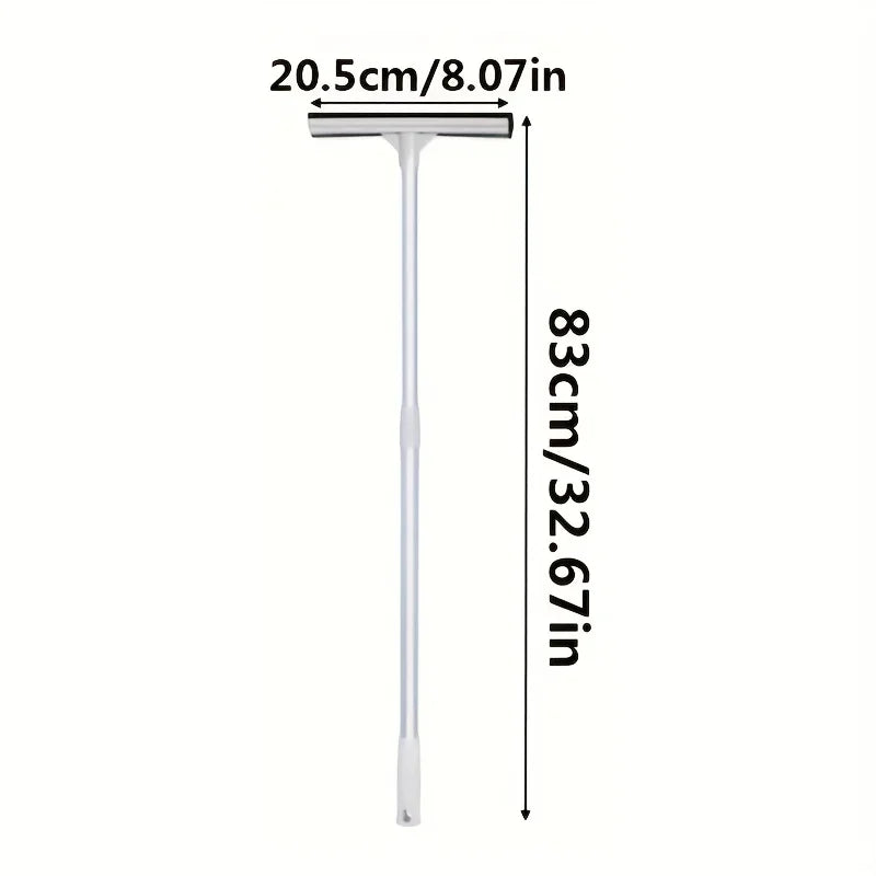 2-in-1 Retractable Window Squeegee Cleaner – Extendable Pole Glass Brush Tool for Car, Shower & Home Window Cleaning