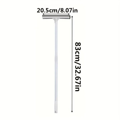 2-in-1 Retractable Window Squeegee Cleaner – Extendable Pole Glass Brush Tool for Car, Shower & Home Window Cleaning