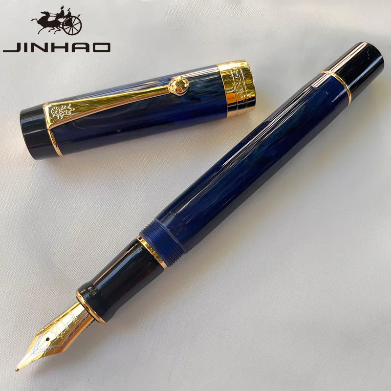 Jinhao 100 Celluloid Fountain Pen – Classic Style Fine Nib with Refillable Converter | Smooth Writing Instrument