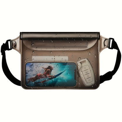 Waterproof Phone Waist Bag - 3-Layer Sealed Touch Screen Dry Bag for Swimming, Drifting & Diving