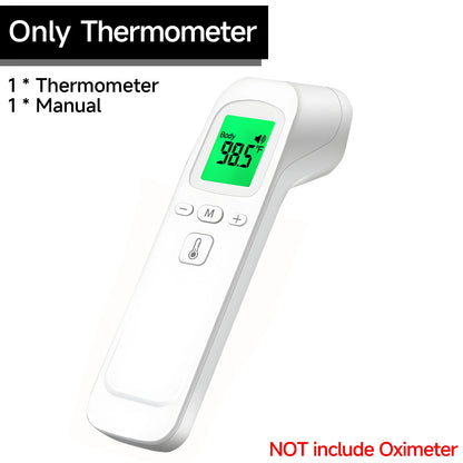 Non-Contact Infrared Thermometer or 2-in-1 Glucometer and Oximeter - Digital Body Temperature, Blood Glucose and Blood Oxygen Monitoring Devices