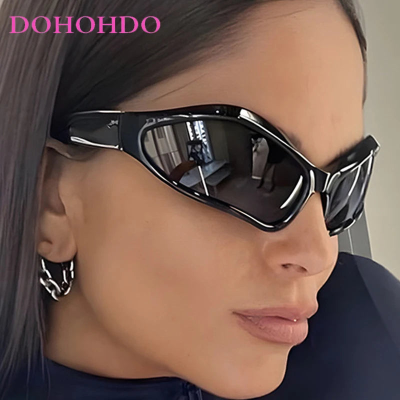 Y2K Punk Sunglasses - Special-Shaped UV400 Windproof Goggles for Men and Women, Cycling and Party Eyewear