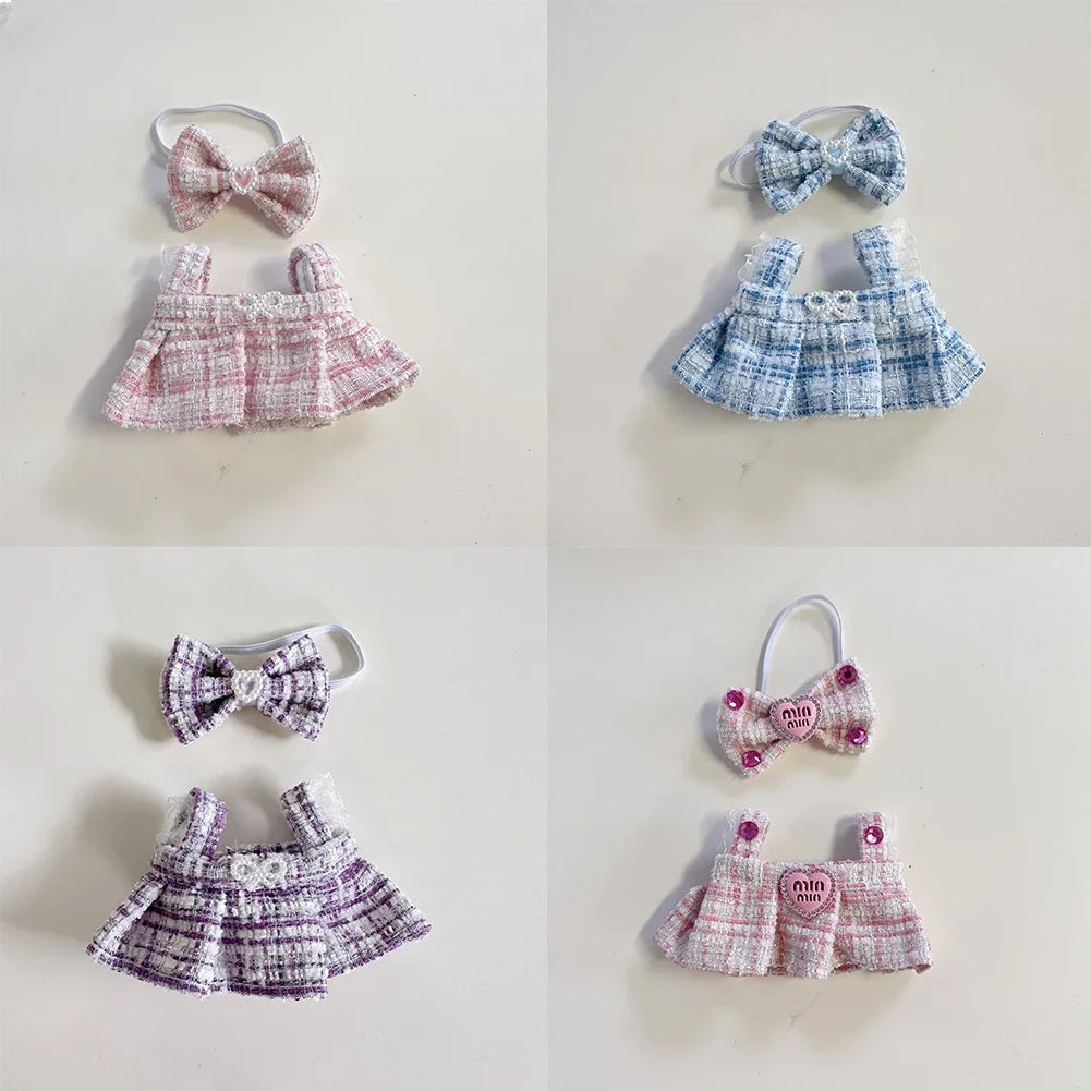 17cm Labubu Plush Doll Clothes - Kpop EXO Idol Outfit V1 V2 Black Dress Suit Accessories Gift