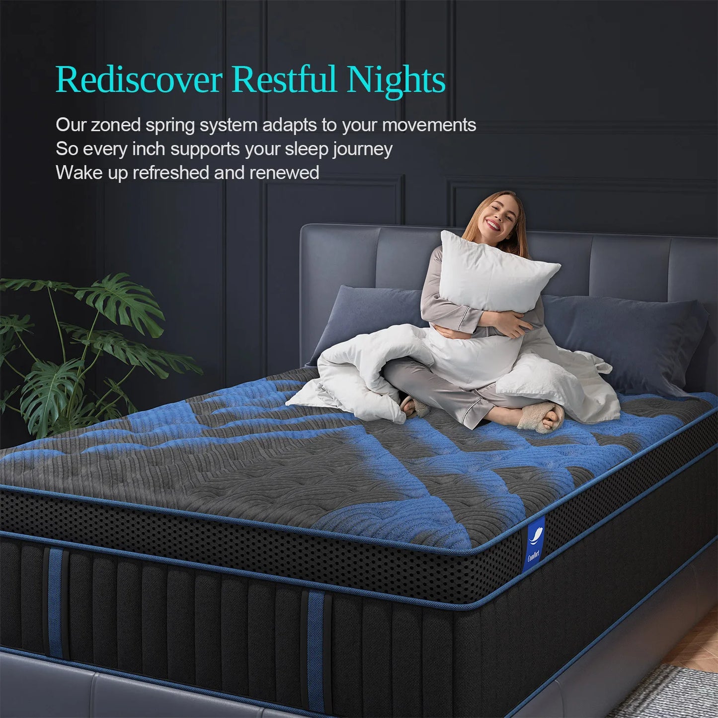 Gel Memory Foam Hybrid Mattress - 12" Pocket Spring Medium Firm Mattress in a Box with Motion Isolation for Twin, Full, Queen & King Beds