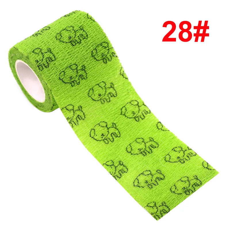 Animal Print Self Adhesive Elastic Bandage - 4.5m Sports Wrap Tape for Joints, Fingers & Pets