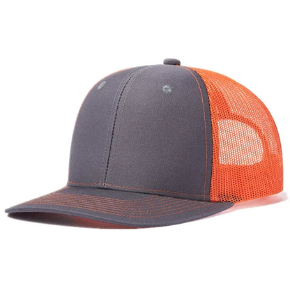 Unisex Curved Brim Trucker Hat - Breathable Summer Mesh Baseball Cap for Men & Women
