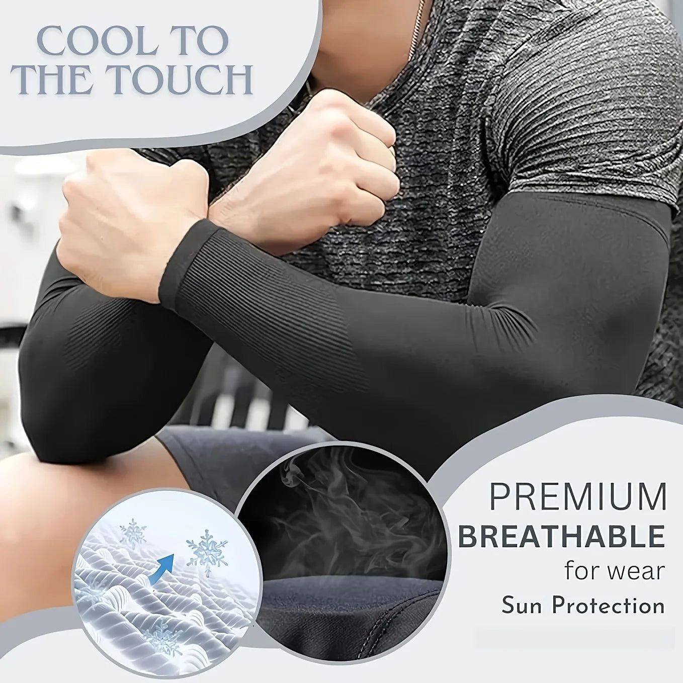 3 Pairs Unisex Sun Protection Arm Sleeves — Breathable Cooling Covers for Outdoor Activities, Cycling, Running & Mountaineering