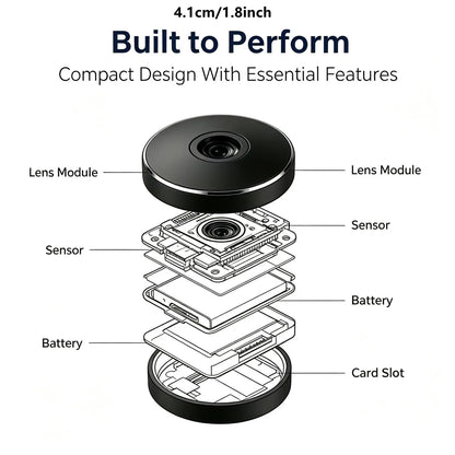 Mini HD WiFi Security Camera - Wireless Portable Monitor with IR Night Vision & Remote Viewing