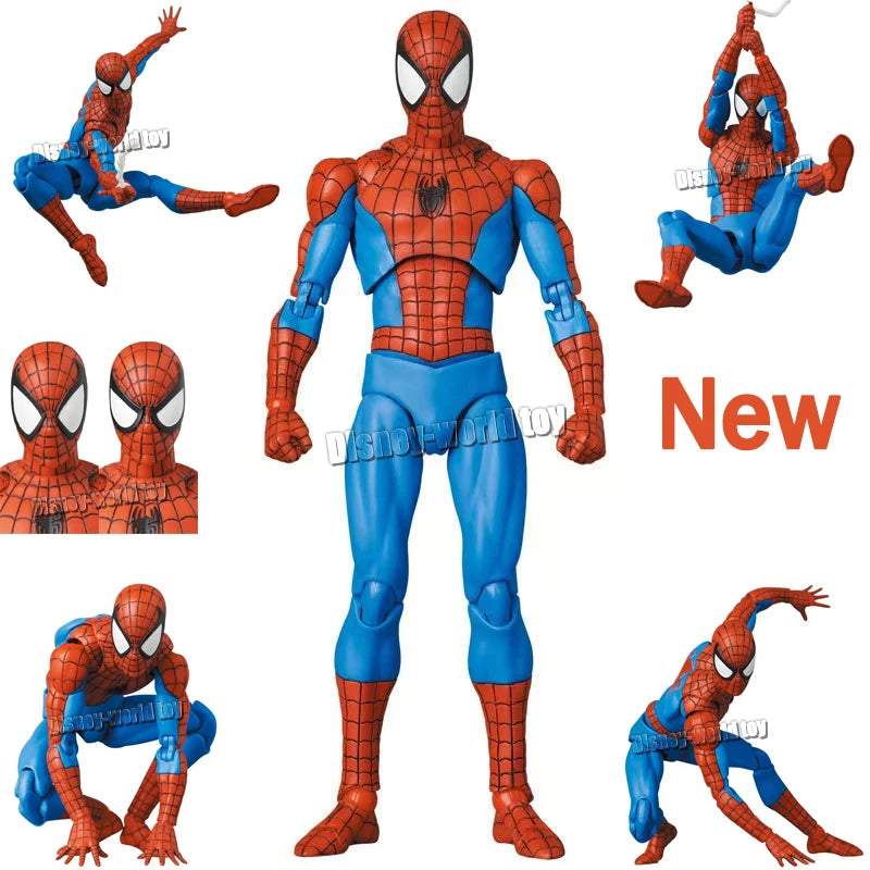 CT Toys Spiderman Mafex 185 Classic Costume Anime Figure - Miles Morales & 2099 Spider-Man Action Figure, Kids Gift Figurine