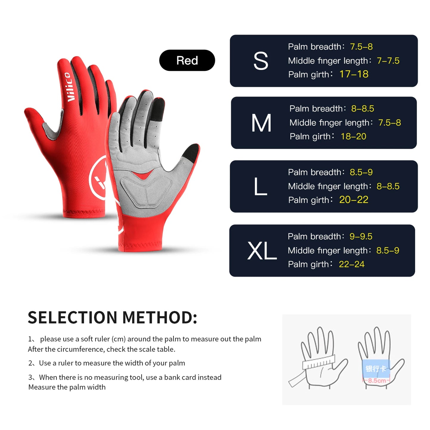 Touch Screen Cycling Gloves – Full & Half Finger Gel MTB Road Bike Gloves for Men & Women, Shock-Absorbing Racing & Sports Bicycle Gloves