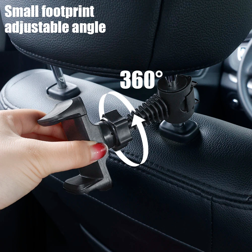Universal Car Phone Holder — Back Seat Headrest Mount Clip for Kids with Adjustable Stand Bracket