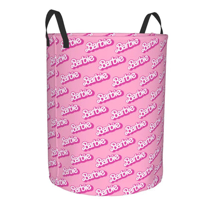 Custom Barbie Logo Laundry Basket – Collapsible Large Capacity Clothes Storage Bin, Disney Baby Hamper