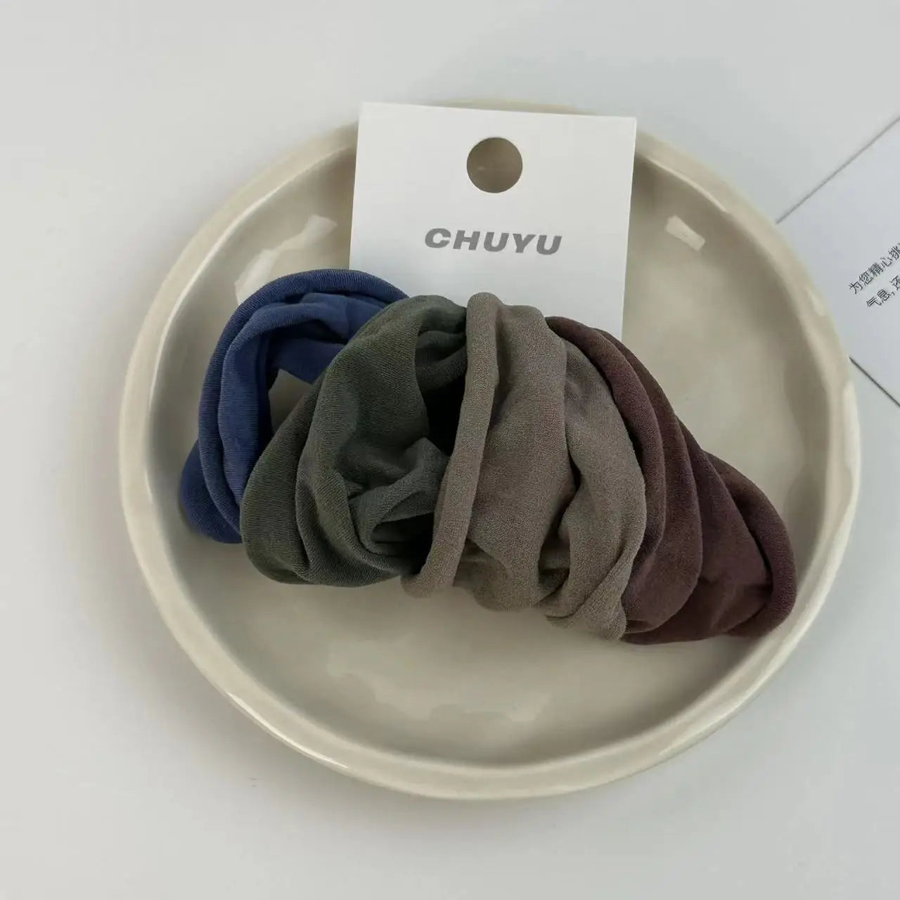 4Pcs Wide Hair Tie Set - Thick Scrunchie Ponytail Holders Korean Fashion Hair Accessories