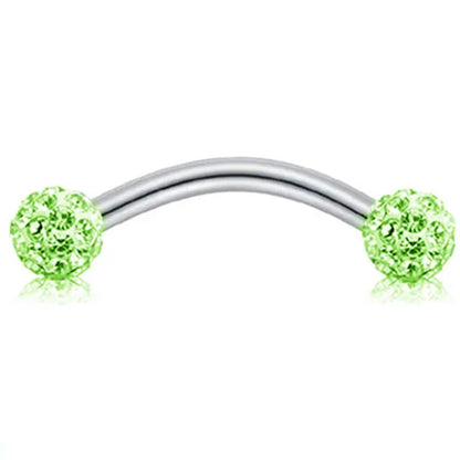Crystal Curved Barbell Piercing Earrings – Daith, Helix, Tragus & Cartilage Body Jewelry Stud Ring