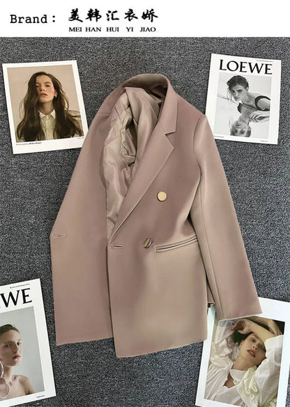 2023 Women's Elegant Single Button Blazer – Slim Fit Long Sleeve Office Jacket for Autumn & Winter