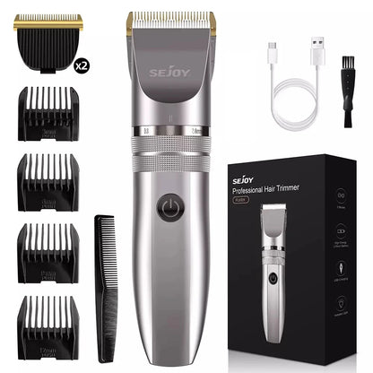 Sejoy Professional Hair Clippers for Men – Cordless Barber Clipper & Rechargeable Beard Trimmer