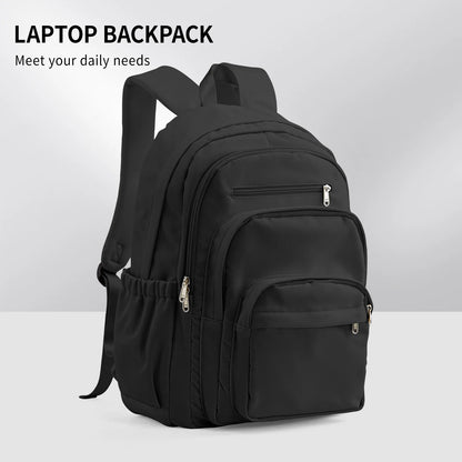 Light Blue Casual Nylon Backpack for Women – Multi-Pocket Durable School, College & Travel Bookbag with Spacious Design