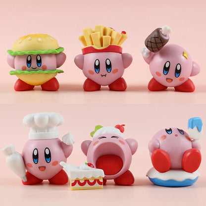 Star Kirby Action Figures — Cute PVC Toys with Cartoon Drawstring Storage Bag, Pocket-Sized Action Figures