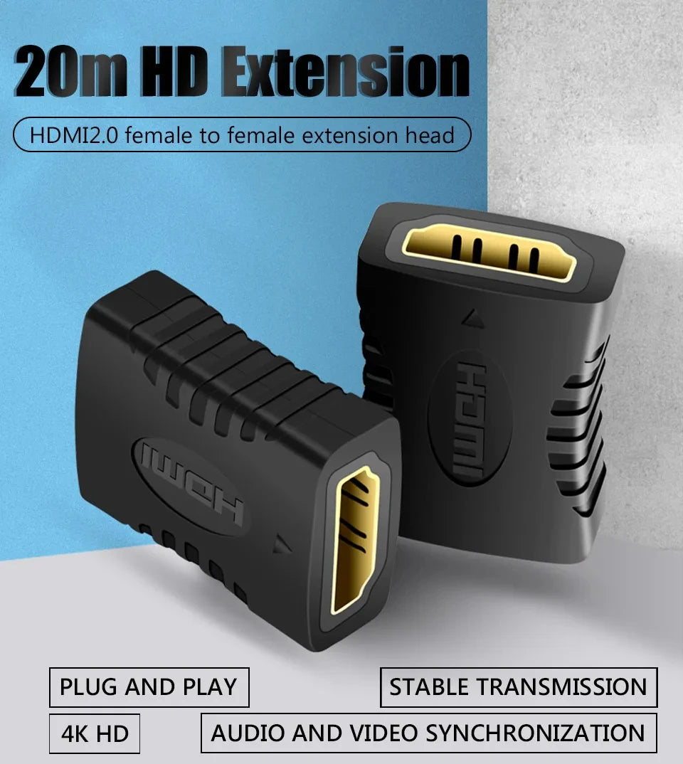 4K HDMI Extender Adapter – Female to Female Audio Video Converter for Monitor, Laptop, PS4/PS3, PC, TV HDMI Cable Extension