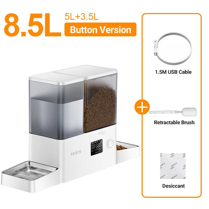 ROJECO 2-in-1 Automatic Pet Feeder & Water Fountain – 8.5L Dog Food Dispenser