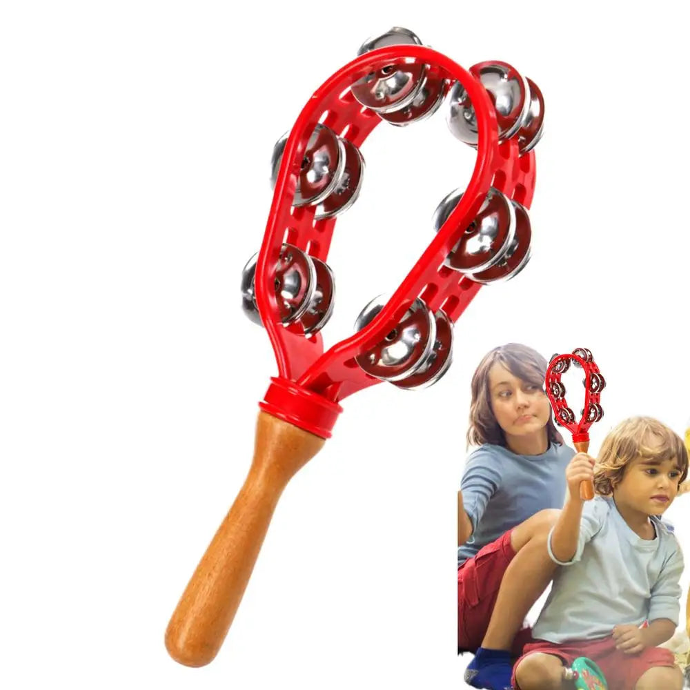 Handheld Wooden Tambourine – Safe, Rustproof & Waterproof Percussion Drum with Eco-Friendly Design