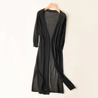 New Spring/Summer Sun Protection Clothing – Women's Long Knitted Cardigan, Sweater Coat, Jacket, and Ladies Shawl Outerwear