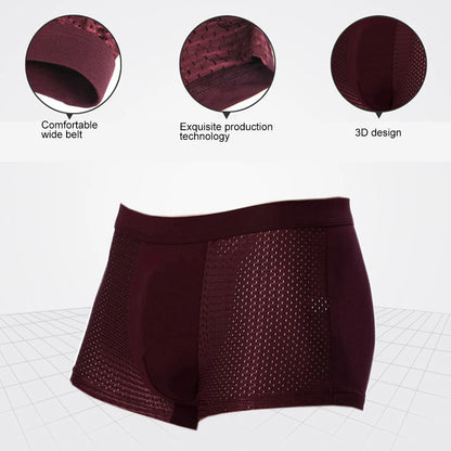 Bamboowear Bamboo Boxer Shorts for Men – Microfiber Compression Boxer Briefs, Stretch Underwear