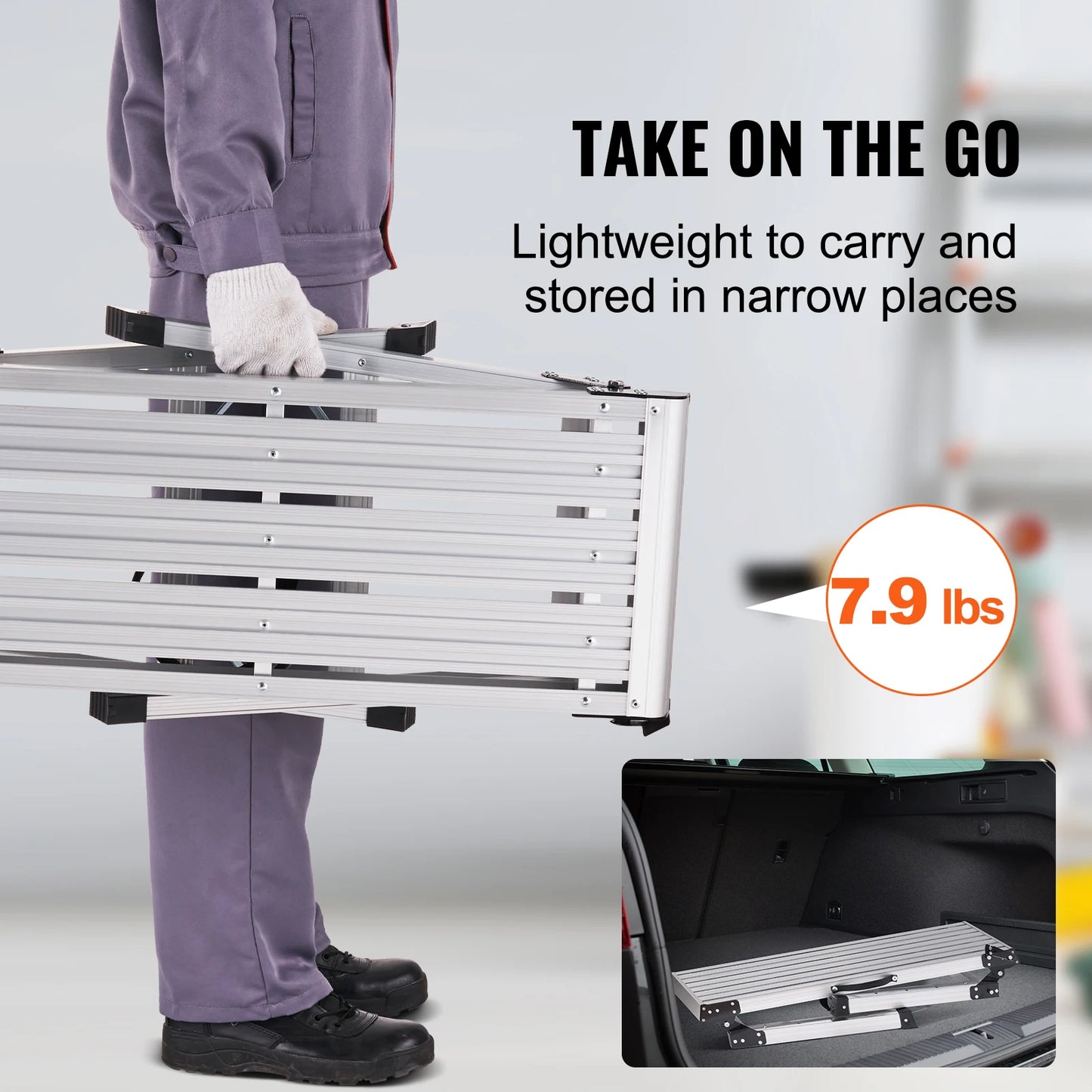SucceBuy Folding Work Platform & Aluminum Drywall Stool – Heavy Duty Ladder with 330lb Load Capacity & Non-Slip Feet