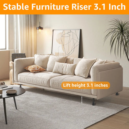 4/6Pcs Heavy Duty Furniture Risers | Round Rubber Sofa, Table, Bed, & Chair Supports Up to 6000 lbs