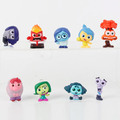 Inside Out 2 Mini Action Figures - 9-Piece Cartoon Character Model Doll Set for Fans & Gifts