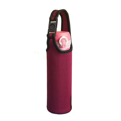 450-600ML Neoprene Water Bottle Cover Bag - Insulated Pouch Holder with Shoulder Strap for Sports & Camping