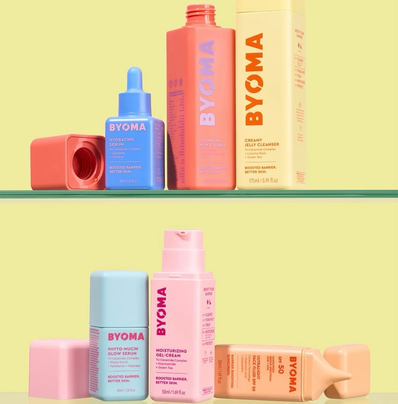 BYOMA Phyto-Mucin Glow Serum - Hydrating Barrier Repair Skincare Essence with Moisturizing Gel Cream Formula