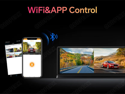 K2 Pro 11.3" 4K Dash Cam — Car DVR with Wireless CarPlay, Android Auto, 5G WiFi & GPS Navigation