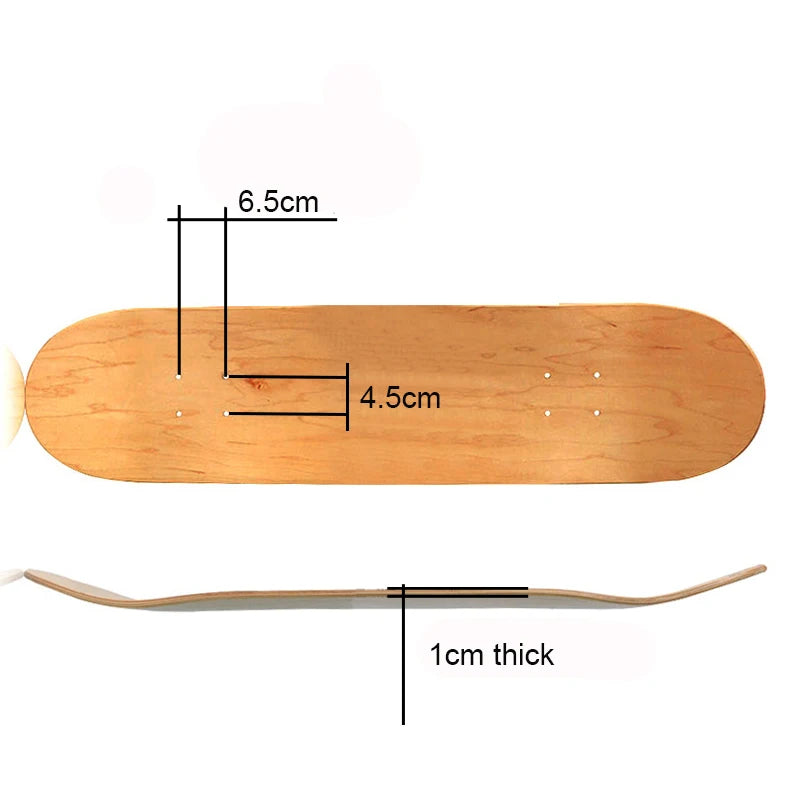 7-9 Layer Maple Skateboard Deck – Double Rocker Mini Cruiser & Dance Board with High Elasticity